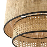 Lámpara colgante de bambú estilo Wabi-Sabi LED para comedor