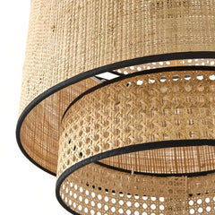Lámpara colgante de bambú estilo Wabi-Sabi LED para comedor