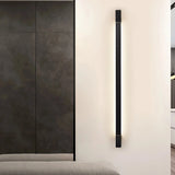 Aplique de pared para baño LED moderno negro orientable alargado