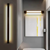 Aplique de pared para baño LED moderno negro orientable alargado