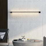 Aplique de pared para baño LED moderno negro orientable alargado