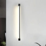 Aplique de pared para baño LED moderno negro orientable alargado