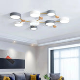 Lámpara de techo diseño nórdico LED geométrica estilo galaxia para salón Morandi