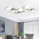 Lámpara de techo diseño nórdico LED geométrica estilo galaxia para salón Morandi