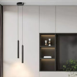 Lámpara colgante cilíndrica LED minimalista regulable en altura para mesita de noche