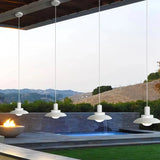 Lámpara colgante exterior moderna de aluminio con LED IP65 para terraza