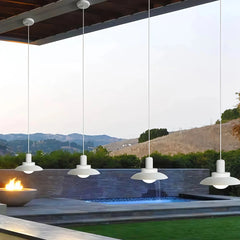 Lámpara colgante exterior moderna de aluminio con LED IP65 para terraza