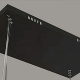 Lámpara colgante rectangular moderna negra LED regulable en altura para oficina
