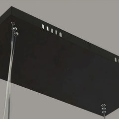Lámpara colgante rectangular moderna negra LED regulable en altura para oficina