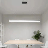 Lámpara colgante rectangular moderna negra LED regulable en altura para oficina
