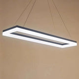 Lámpara colgante rectangular moderna negra LED regulable en altura para oficina