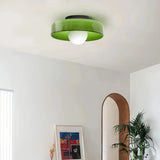 Lámpara de techo LED de vidrio para pasillo, diseño de disco en tono Morandi