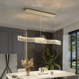 Lampara de colgante de cristal modernas de diseño ondulado