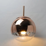 Lámpara colgante con globo de vidrio electrochapado LED para comedor