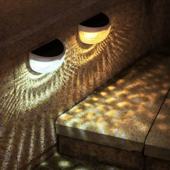 Aplique solar de pared exterior LED IP65 moderno semicircular blanco