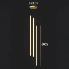 Lampara colgante para escaleras larga LED regulable diseño moderno