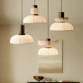 Lámpara colgante de tela blanca LED Wabi Sabi para comedor