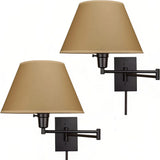 Aplique de pared de tela LED articulado con enchufe para mesita de noche