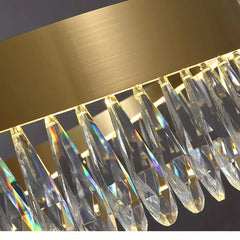Lámpara araña de cristal dorado diseño lágrima moderno para salón