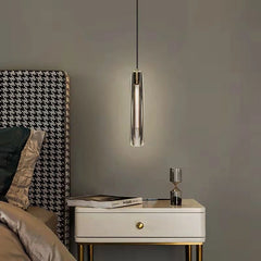 Lámpara Colgante de Cristal de Lujo con Altura Ajustable para Dormitorio o Cabecero