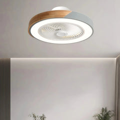 Ventilador de techo silencioso con luz LED nórdico Macaron Ø52 cm para dormitorio