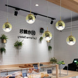 Lámpara colgante con globo de vidrio electrochapado LED para comedor