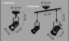 Foco de Techo LED Industrial de Hierro con Ángulo Ajustable
