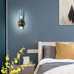 Aplique de pared bidireccional nórdico de vidrio LED regulable luz suave para mesita de noche