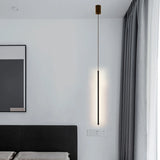 Lámpara colgante lineal negra minimalista LED para mesita de noche