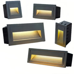 Aplique empotrable exterior moderno de metal con LED sensor de movimiento IP65 para escaleras