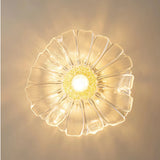 Lámpara de techo con flor LED de vidrio para pasillo moderno
