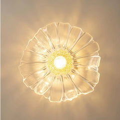 Lámpara de techo con flor LED de vidrio para pasillo moderno