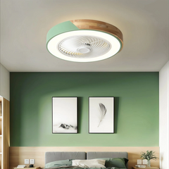 Ventilador de techo silencioso con luz LED nórdico Macaron Ø52 cm para dormitorio