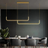Lámpara colgante minimalista LED de diseño lineal regulable en altura para isla de cocina