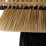 Lámpara colgante de rafia boho LED regulable en altura para comedor
