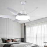Ventilador de techo con luz 6 aspas moderno silencioso con motor DC y mando a distancia 132 cm para salón