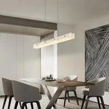 Lámpara colgante de mármol moderna y alargada con LED regulable para comedor