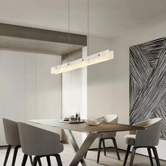 Lámpara colgante de mármol moderna y alargada con LED regulable para comedor