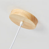 Lámpara colgante de madera nórdica cilíndrica LED para comedor