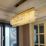 Lámpara colgante de cristal rectangular LED de lujo para comedor
