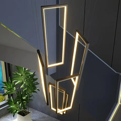 Lampara colgante para escalera rectangular LED moderna