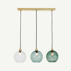 Lámpara colgante de vidrio de colores moderna regulable en altura para comedor