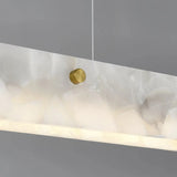 Lámpara colgante de mármol moderna y alargada con LED regulable para comedor