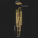 Lampara colgante para escalera rectangular LED moderna