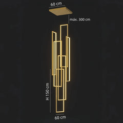Lampara colgante para escalera rectangular LED moderna