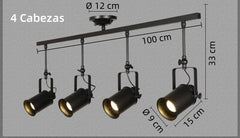 Foco de Techo LED Industrial de Hierro con Ángulo Ajustable