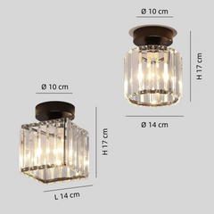Lámpara de techo para pasillo moderna de cristal con LED