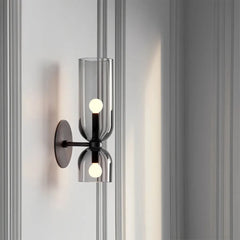 Aplique de pared bidireccional nórdico de vidrio LED regulable luz suave para mesita de noche