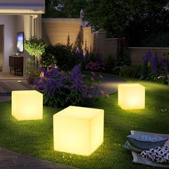 Lámpara Cubo Exterior Solar Minimalista Blanca IP65 para Terraza
