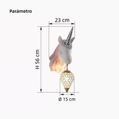Aplique de Pared Infantil Unicornio de Resina con Luz Suave